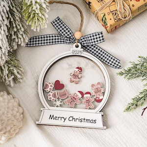 Personalized Gingerbread With Hat Family Christmas Ornament, Custom Family Ornament 2025, 4D Customized Cookie Ornament Gift for Christmas