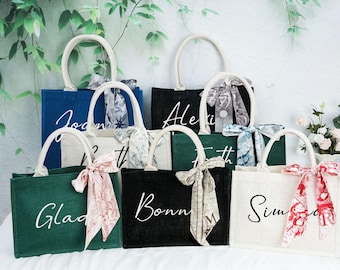 Personalized Jute Bridesmaid Tote Bag: Bachelorette Party Gift