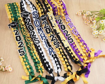 Personalized Graduation Lei 2025: Handcrafted Satin Ribbon Stole