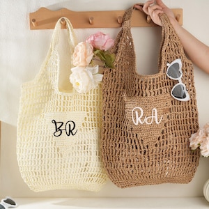 Custom Straw Bag,Beach Tote Bag,Personalized Beach Tote Bag,Beach Straw Bag,Raffia Beach Bag,Initial Woven Tote,Trip Party Favor Bag