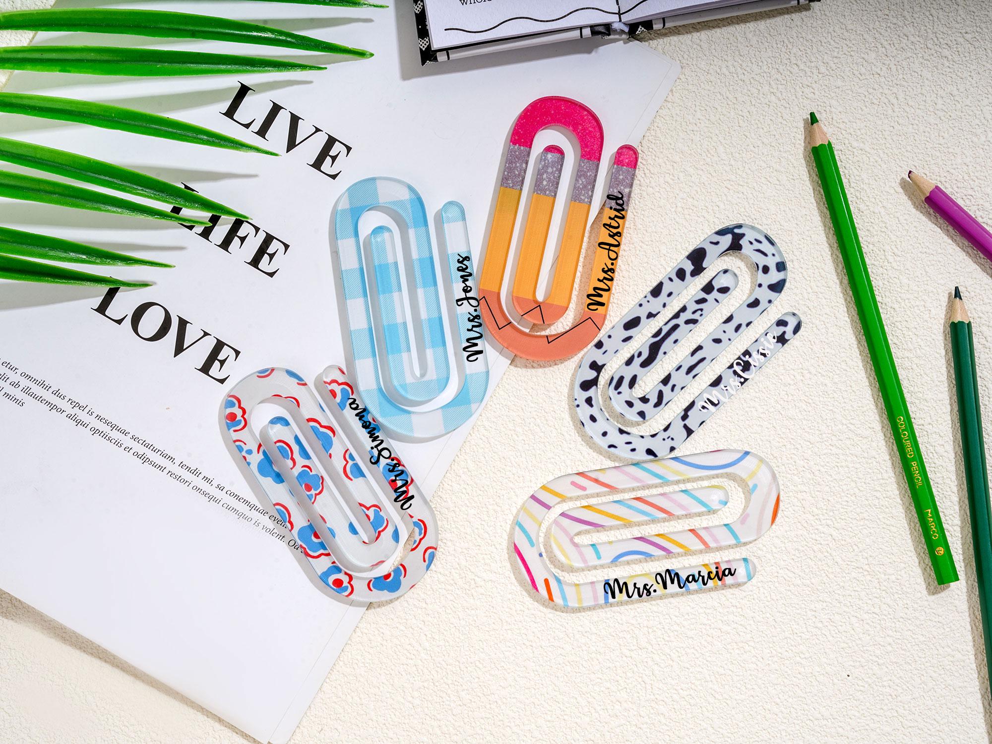 Personalised Teacher Jumbo Paperclip, Custom Teacher Name Gifts,Custom School Stationery,Teacher Appreciation Gifts, Thank You Gifts