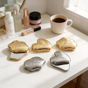Personalized Cloud Compact Mirror, Custom Name Pocket Mirror, Bridesmaid Gift, Wedding Favor, Birthday Gift for Women