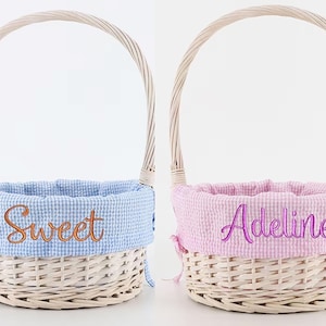 Gestickter Osterkorb-Liner, personalisierter Osterkorb-Liner mit Namen, Korbeinsatz für Kinder, individuelles Osterkorb-Geschenk, Kinder-Osternkorb