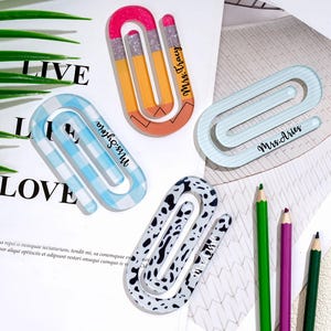 Custom Teacher Name Gifts,Custom School Stationery,Personalised Teacher Jumbo Paperclip, Teacher Appreciation Gifts, Thank You Gifts
