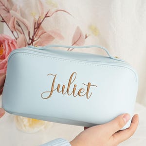 Large Capacity Cosmetic Bag, Christmas Gift Women, Leather Embroidered Makeup Bag,Bridesmaid Gifts, Makeup Organizer, Bridal Shower Gift