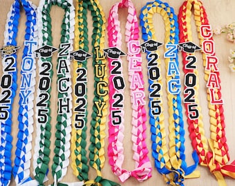 Guirnalda de graduación personalizada 2026: Guirnalda de cintas de satén hecha a mano