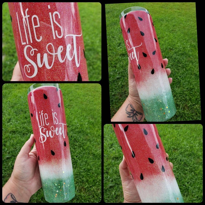Download Life Is Sweet Watermelon Glitter Tumbler 30 ounces READY ...