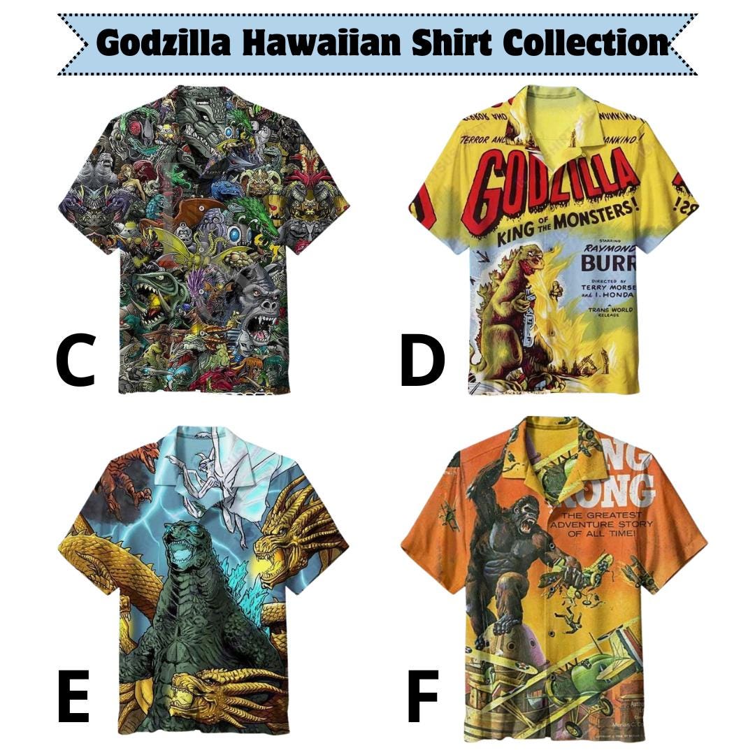 Discover god zilla Collection Hawaiian Shirt, god zilla Hawaiian Shirt, Short Sleeve Hawaiian Shirt
