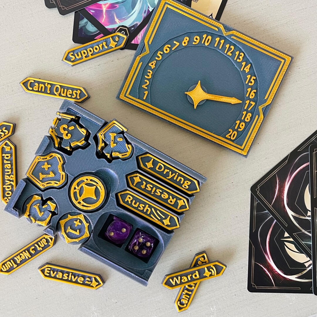 Lorcana Inspired Token Box, Tokens, & Arrow Lore Counter - Etsy