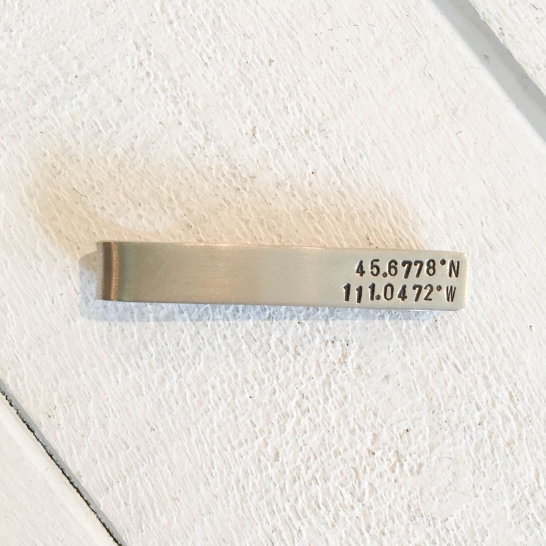 Tie Clip Our jewelry makes for a unique and personalized gift Each piece handcrafted in Bozeman,MT with an antique hammer