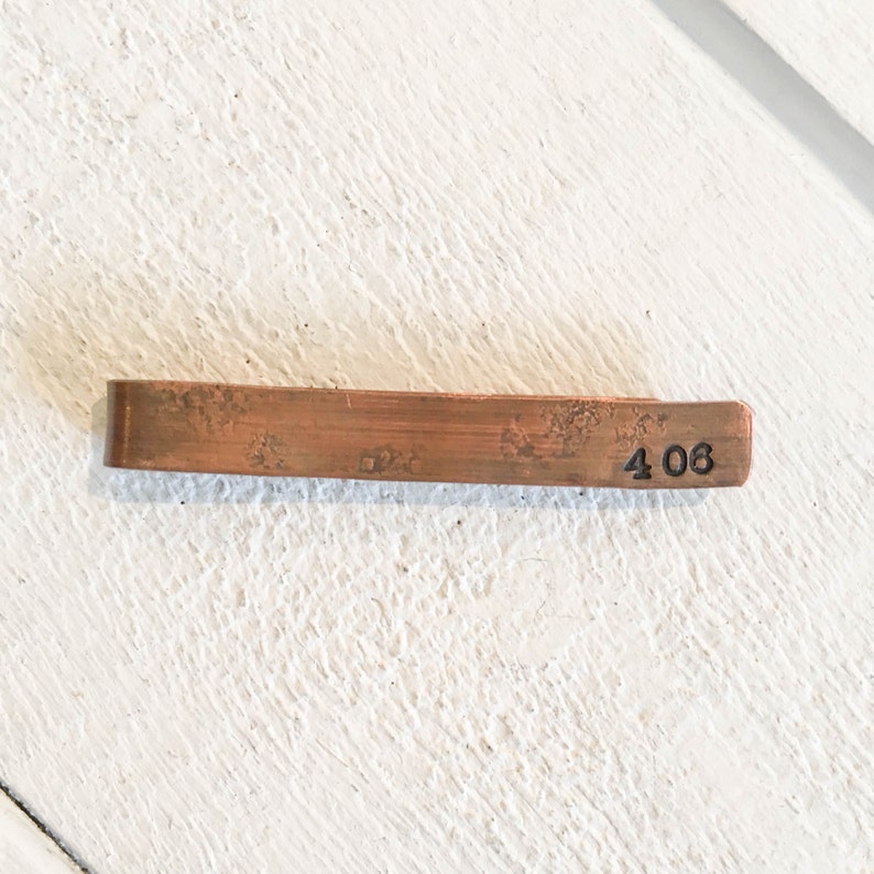 Tie Clip Our jewelry makes for a unique and personalized gift Each piece handcrafted in Bozeman,MT with an antique hammer