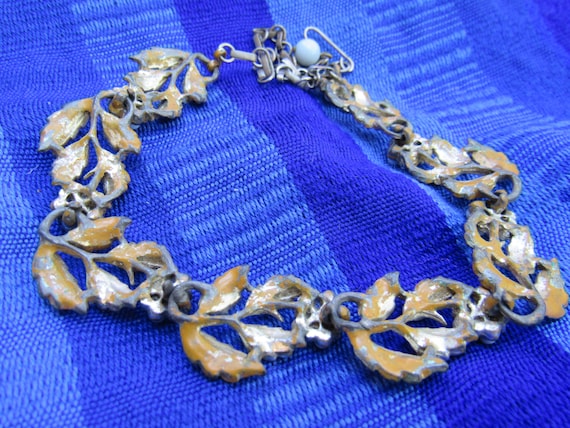 Beautiful Blue Vintage Necklace Collar or Choker … - image 8