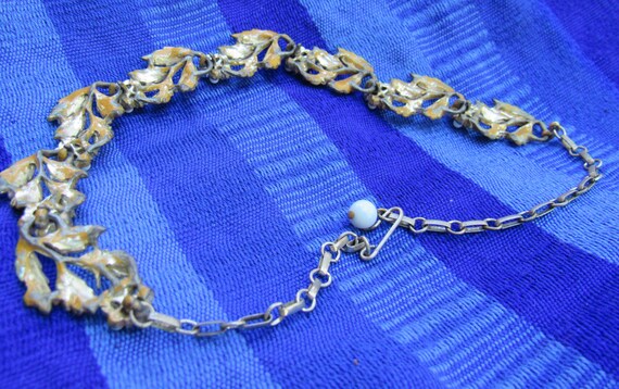 Beautiful Blue Vintage Necklace Collar or Choker … - image 7
