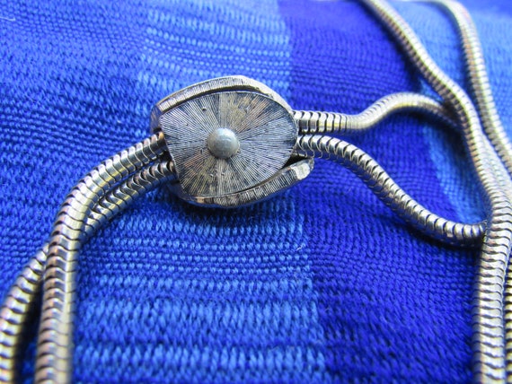 Vintage Silvertone Snake Chain Lariat or Bolo for… - image 3