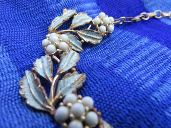 Beautiful Blue Vintage Necklace Collar or Choker … - image 3