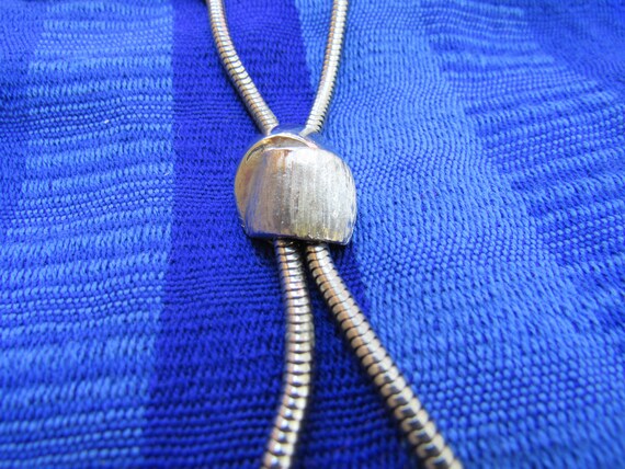 Vintage Silvertone Snake Chain Lariat or Bolo for… - image 2