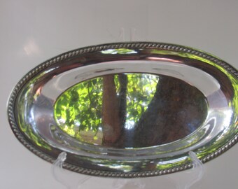 Vintage Tray International Silver Castellon marked 674 - silver plated with rope design - Wow them at your dinner party!
