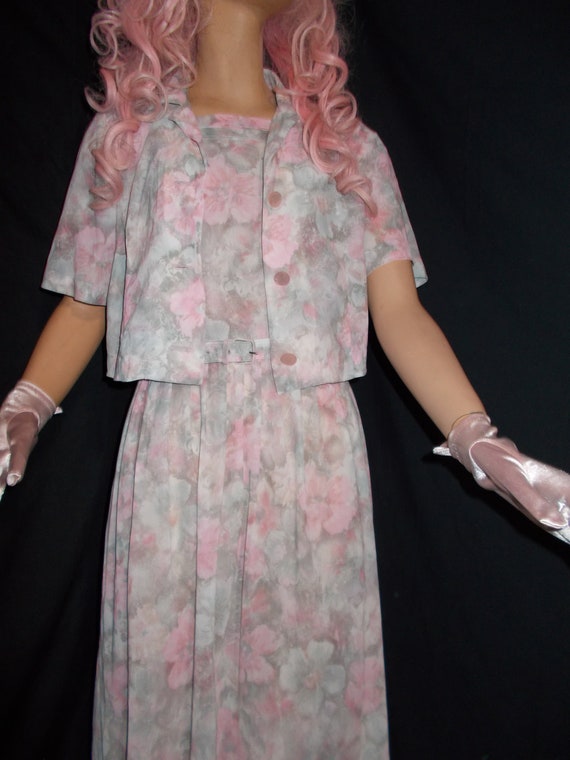 FREE Shipping-Vintage 1950s Womens Pink and Gray … - image 7