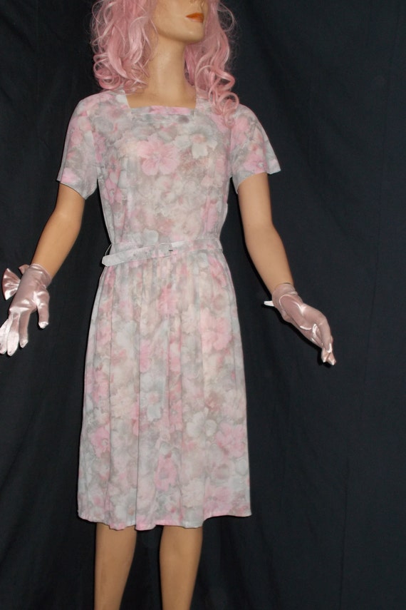 FREE Shipping-Vintage 1950s Womens Pink and Gray … - image 1