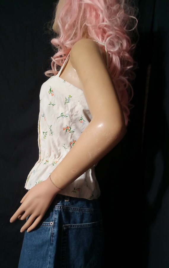 FREE Shipping- Handmade Camisole Cotton Flowered … - image 3