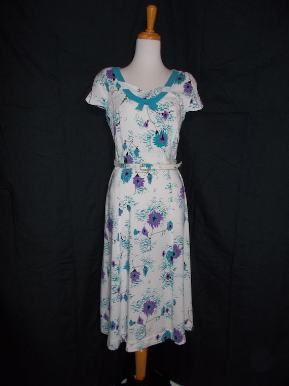 FREE Shipping-Vintage 1950s Spring/Summer White, … - image 1