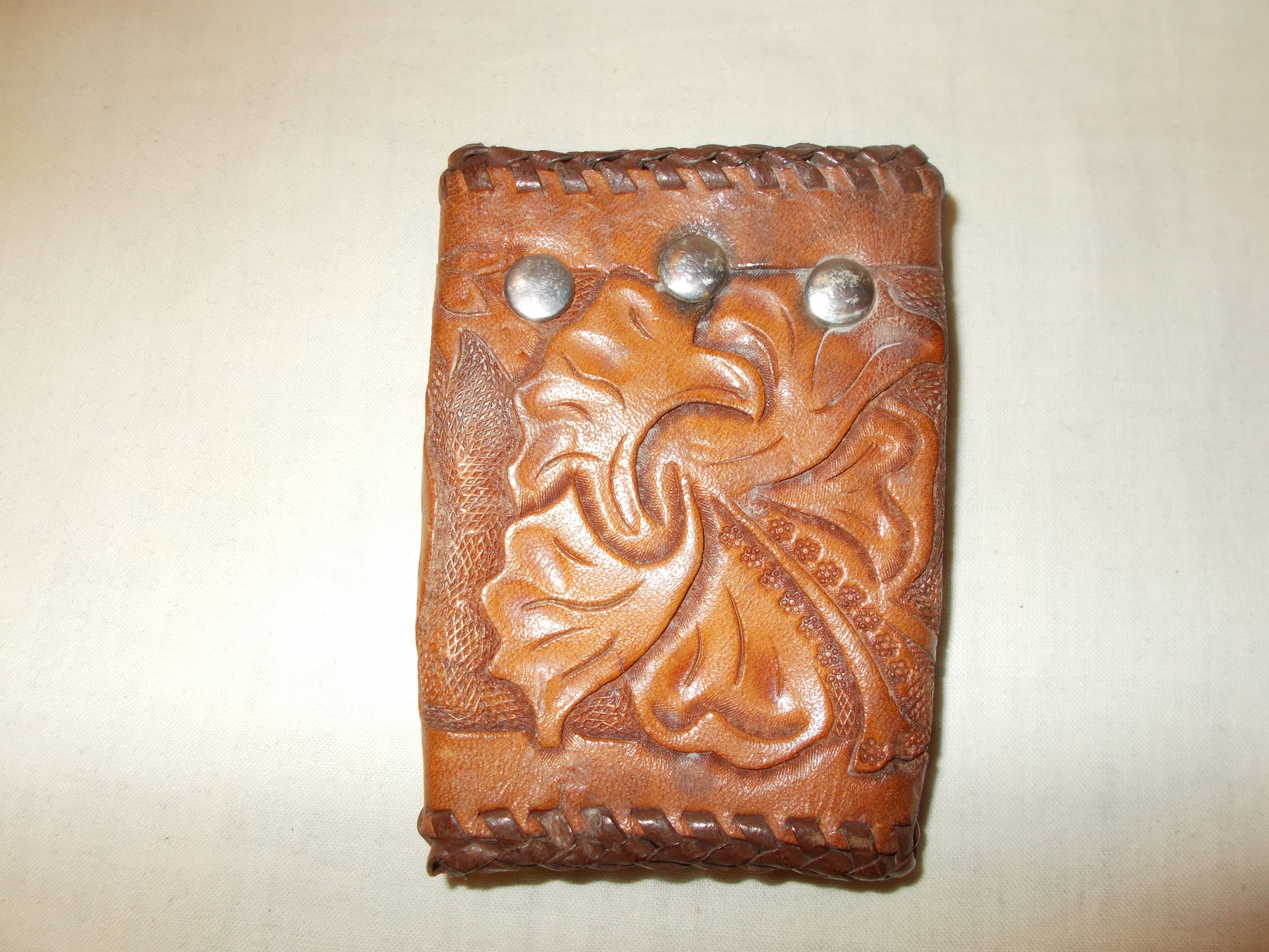 FREE Shippingvintage Tooled Genuine Leather Key Chain Holder Etsy