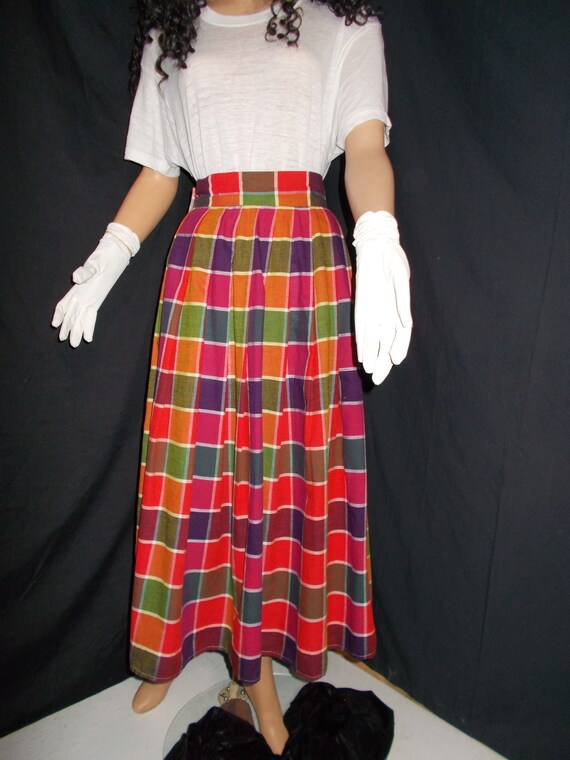 FREE Shipping-Vintage 1940s Womens Cotton Red Pla… - image 9