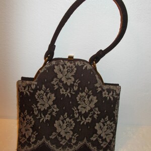 FREE Shipping- Vintage 1950s Crown Lewis Designer Top Handle Purse