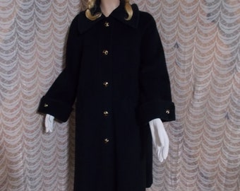 FREE Shipping- Vintage Youthcraft Womans Wool Black Winter Coat