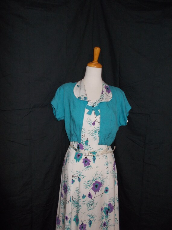 FREE Shipping-Vintage 1950s Spring/Summer White, … - image 9