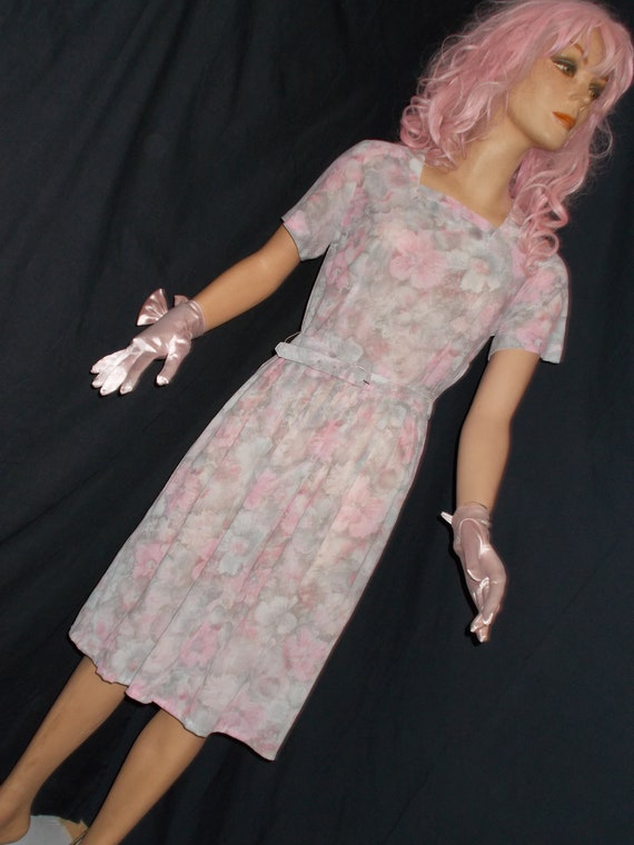 FREE Shipping-Vintage 1950s Womens Pink and Gray … - image 2