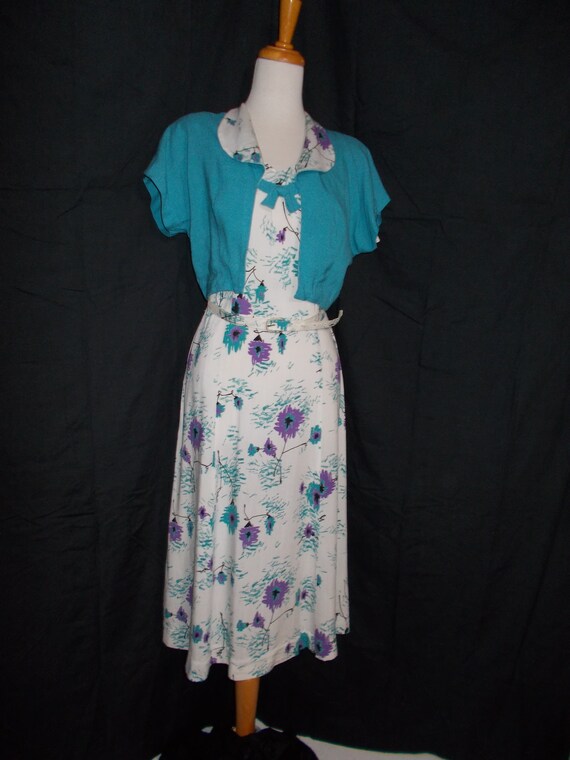 FREE Shipping-Vintage 1950s Spring/Summer White, … - image 4