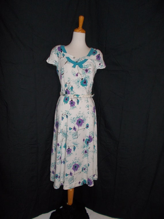 FREE Shipping-Vintage 1950s Spring/Summer White, … - image 8