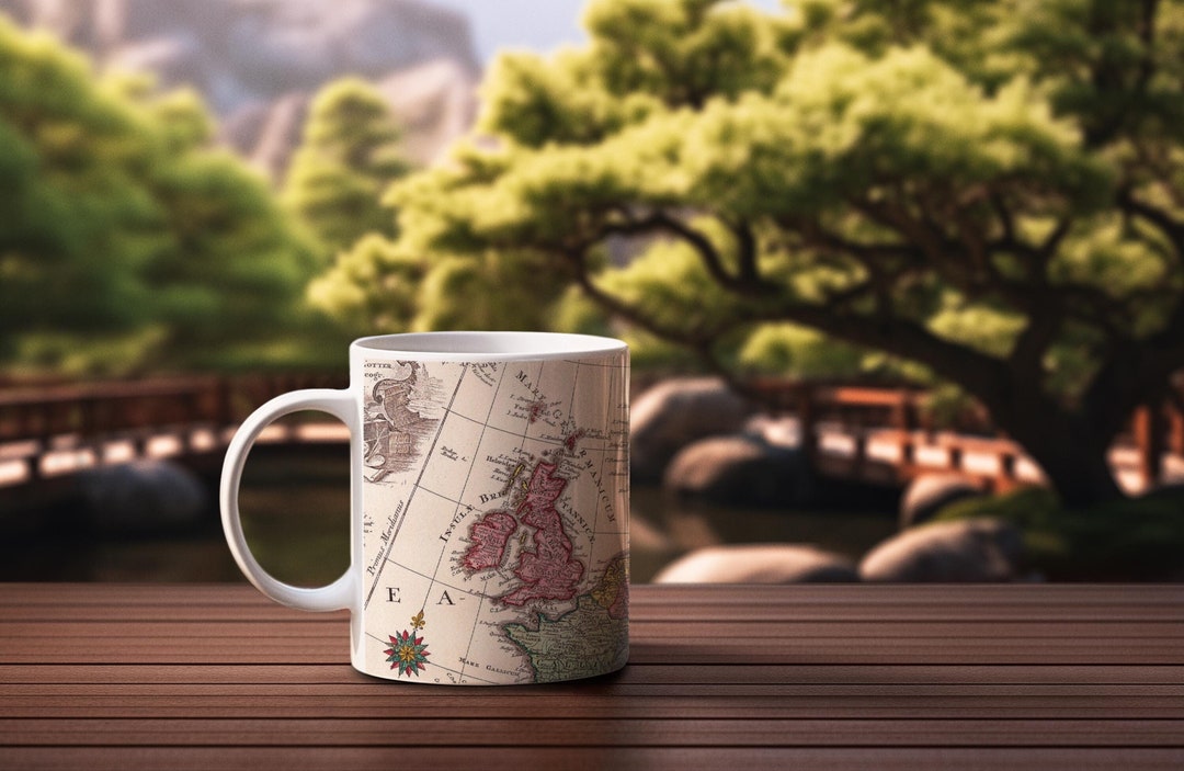 Teamap Mug Vintage Mug,european Map Mug, Authentic Map, Gift for Friend, Present ...