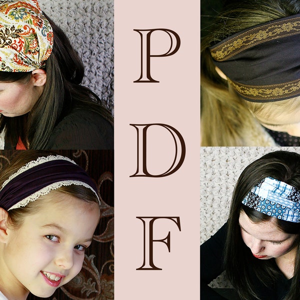 ADULT Head covering Pattern Headcovering Pattern Wide Fabric Headband Pattern Tutorial Adult Women Sewing PDF Pattern