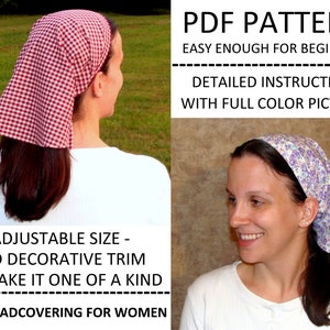 ADULT Modest Prayer Veil Pattern Long Veil Head covering Head scarf Tutorial Headcovering Sewing PDF Tutorial Headscarf Bandana DIY Headwrap image 2