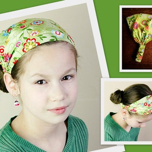 ADULT CHILDRENS Bandana Headband Pattern Fabric Headband Tutorial DIY Sewing Pattern Head Wrap Headcovering Hair Scarf Hair Wrap Women image 5