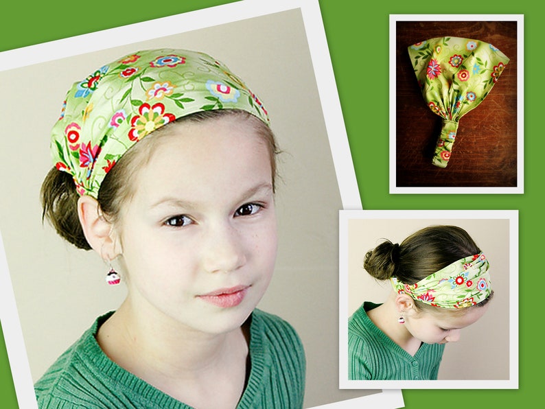 ADULT CHILDRENS Bandana Headband Pattern Fabric Headband Tutorial DIY Sewing Pattern Head Wrap Headcovering Hair Scarf Hair Wrap Women image 5