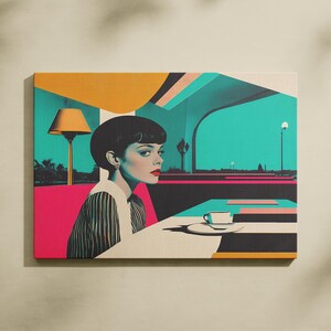 Fascino parigino vintage: stampa artistica ispirata al film Amélie – decorazione da parete in stile caffè francese retrò – poster cinematografico vintage o tela per la casa e come regalo.