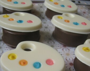 One dozen painters palette chocolate covered sandwich cookie oreo party favors
