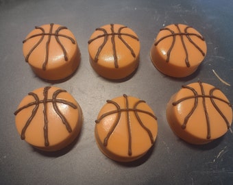 One dozen basketball designed chocolate covered oreo sandwich cookie party favors