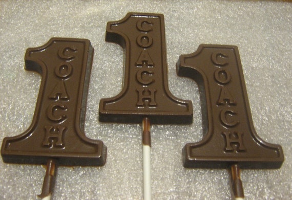 Number One Coach lollipop suckers party favors sports