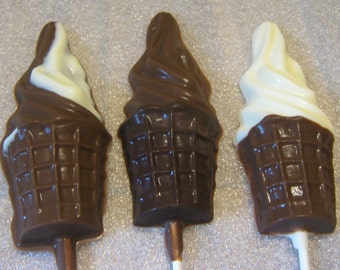 One dozen large soft serve ice cream cone lollipops