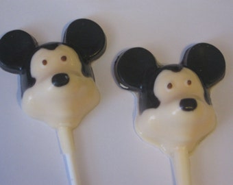 One dozen black and white mouse lollipop suckers party favors