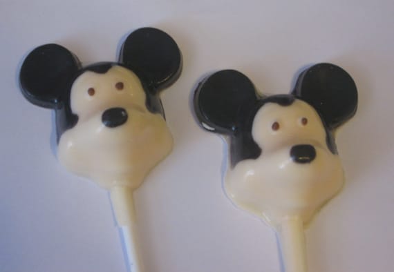 One dozen black and white mouse lollipop suckers party favors