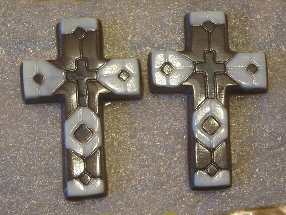 One dozen chocolate mosaic crosses