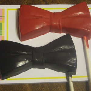 One dozen large bow tie lollipop suckers black tie party favors image 2