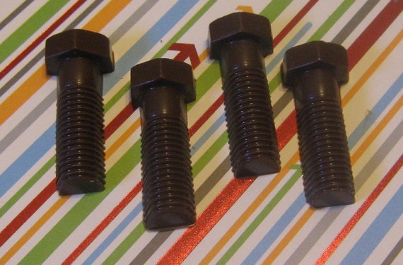 One dozen chocolate bolts carpenter auto builder party favors cupcake toppers
