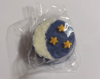 One dozen moon and stars chocolate covered oreo sandwich cookies party favors