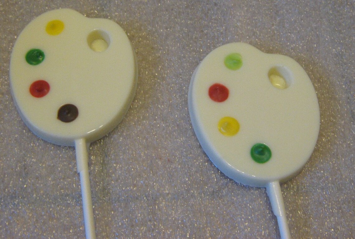 One Dozen Painters Palette Lollipops Suckers Party Favors Etsy